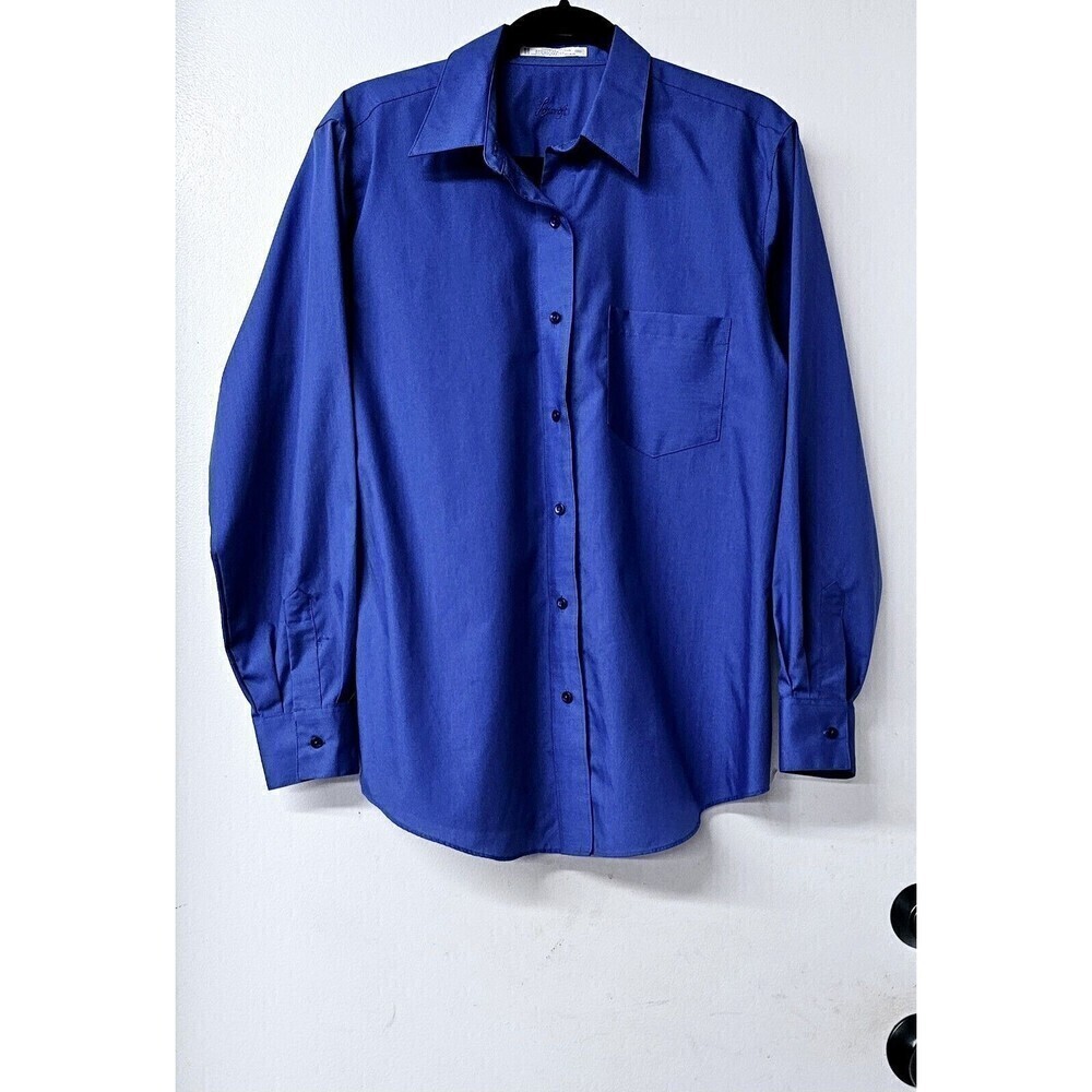 FOXCROFT Wrinkle Free Blue Long Sleeve Women Shirt Work (10)